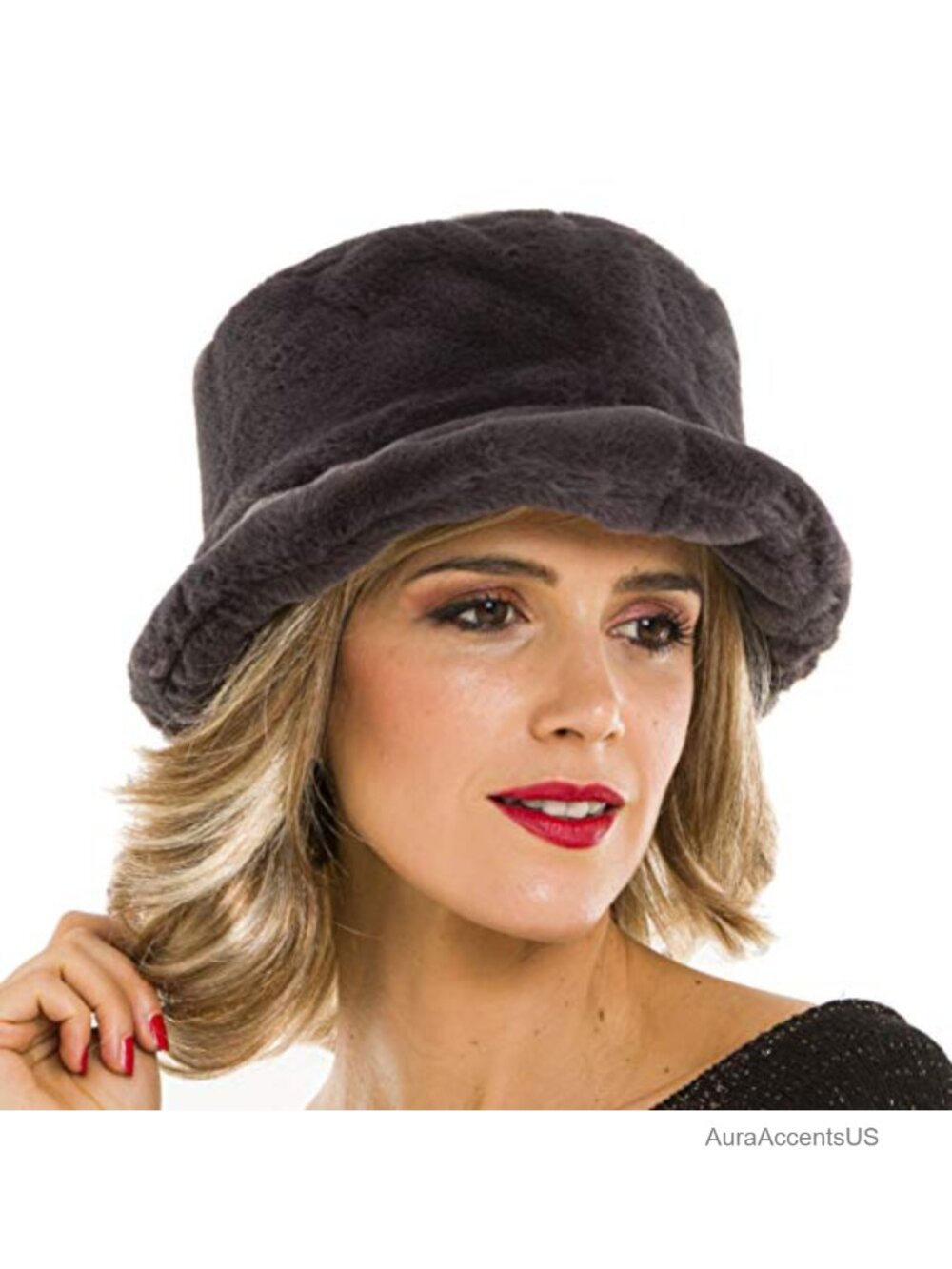 Faux Fur Bucket Hat Beanie Soft Warm Winter Fashion Accessory